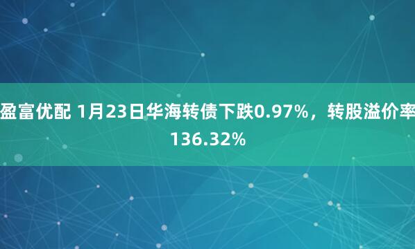 盈富优配 1月23日华海转债下跌0.97%，转股溢价率136.32%